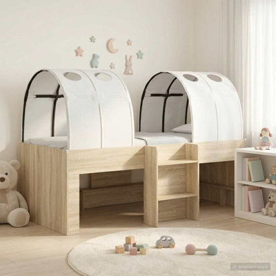  Bed with Tunnel 4 pcs Engineered Wood Modern Bedroom Furniture Home Set