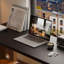 Bureau rectangulaire en bois massif noir et brun noisette-1850797806