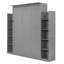 Lit escamotable double pleine grandeur avec tablettes et lumières DEL, lit escamotable gris pliable peu encombrant-1008949000
