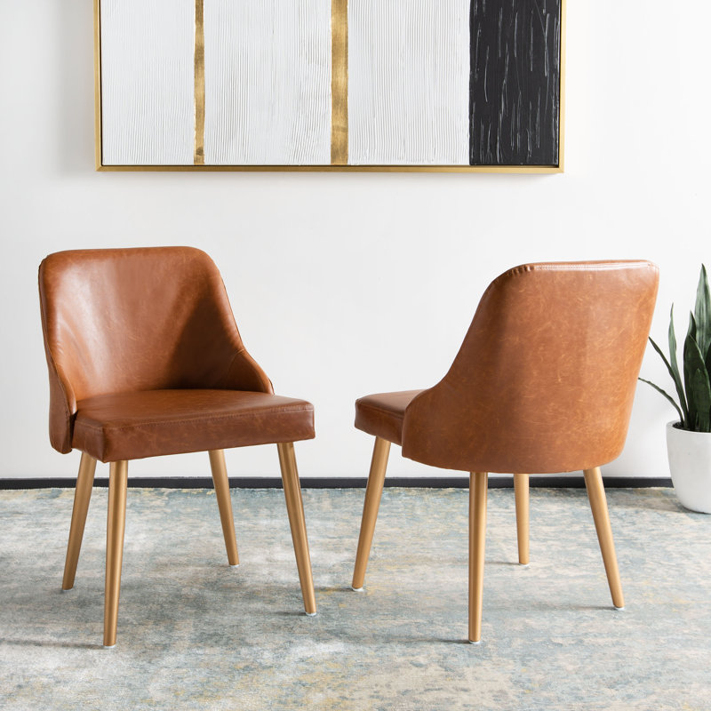 Chaise d'appoint Brynnae, Brun clair / or