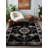 Reuben Collection Digital Print Cotton-Polyester Black Moroccan Rug-147559244