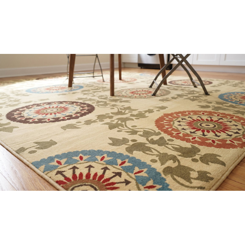 Tapis Mandana, élégant tapis ivoire pour le salon, la chambre à coucher, le bureau et la maison, design élégant et durable