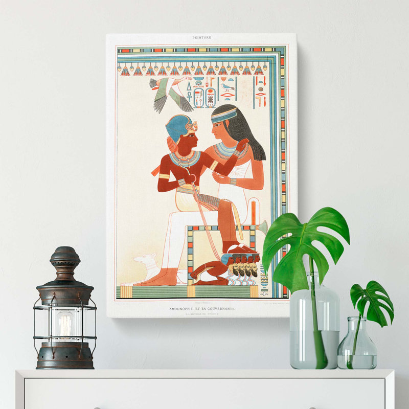 Amunof II And Governess - Wrapped Canvas Painting, 76cm H x 50cm W x 3cm D