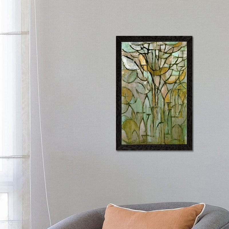 Piet Mondrian - Wrapped Canvas Painting, 66.04 cm H x 45.72 cm W, Black Framed
