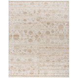 Cannes Hand Knotted Vintage Look Area Rug in Ivory