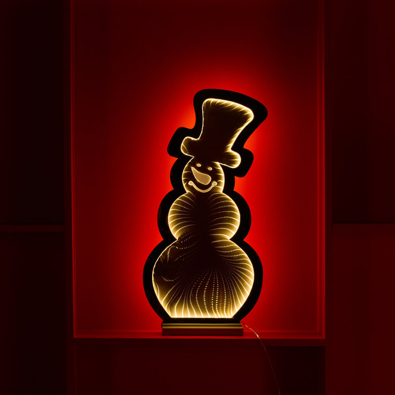 Présentoir lumineux bonhomme de neige Ekko, H 24 po x l 3 po x P 11,5 po