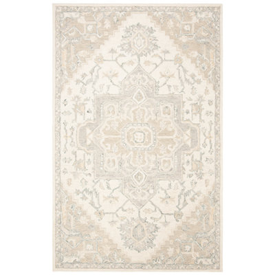 Micro-Loop Oriental Area Rug In Ivory / Beige