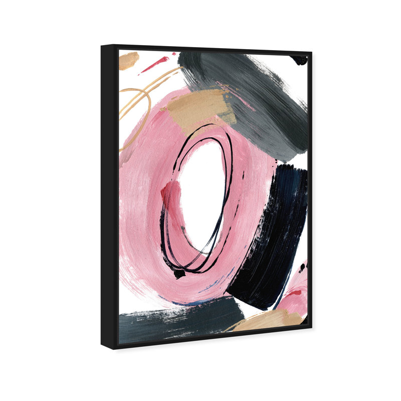 Abstrait rougissant pour vous - peinture sur toile, H 36 po x l 24 po, Toile avec cadre noir