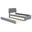 Lit plateforme gris avec lit gigogne gris - Structure en panneau de particules et revêtement en gris-452072386-452072387
