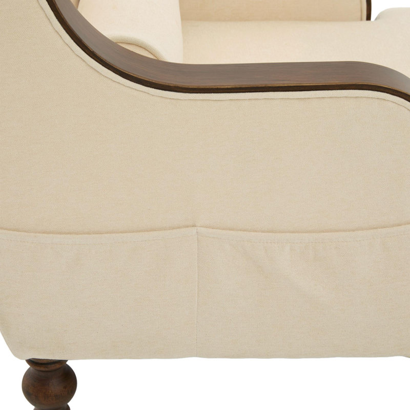 Fauteuil-lit rembourré en tissu, Beige