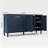 58" Vintage Buffet Cabinet With Adjustable Shelves And 4 Doors, Sideboard with Solid Wood Veneer-1351922278