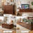 3pc, Walnut Wood Color, Solid Wood Free Combination Cabinet, Modular Free Grid Cabinet, Low Cabinet, Door Cabinet, Tv Cabinet, Storage Cabinet, Low Bookcase-83679643