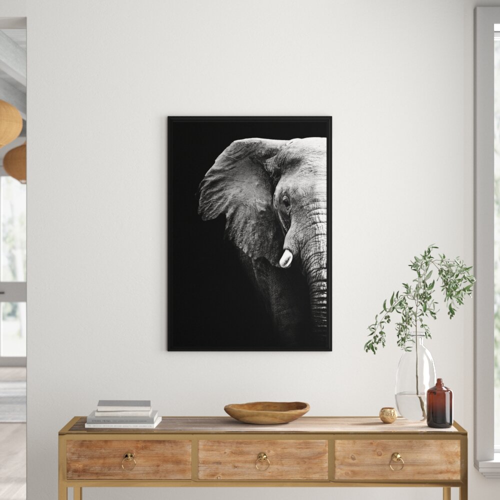 Gerahmtes Wandbild Elefant Porträt