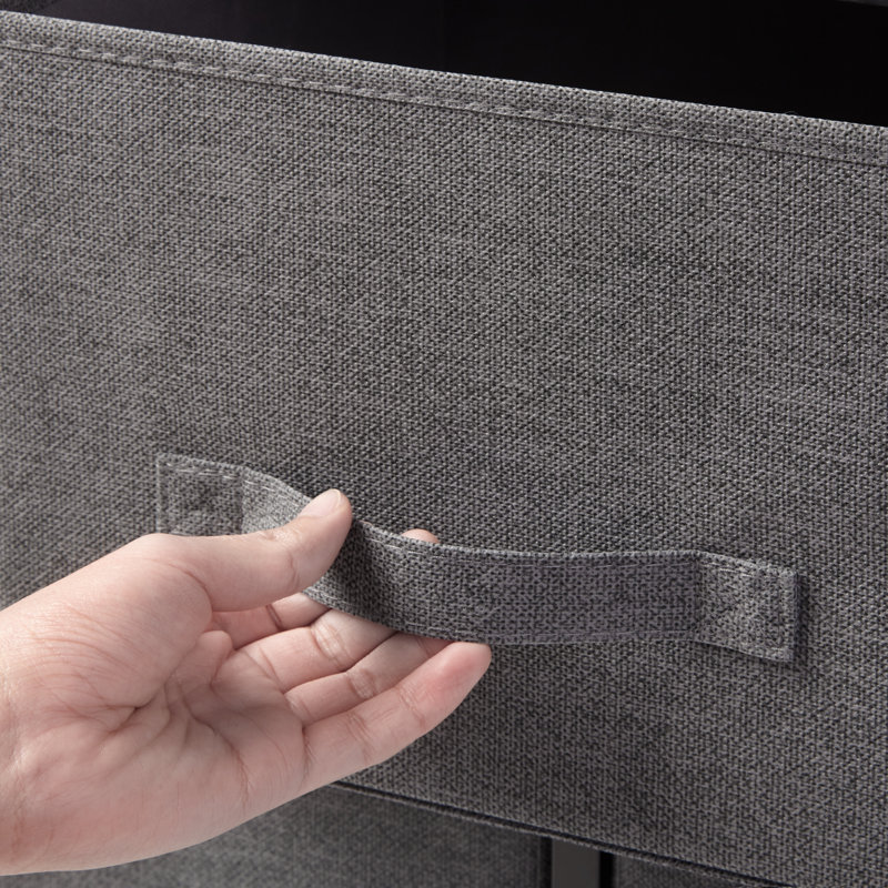 Commode 4 tiroirs Gastineau, Gris anthracite/noir