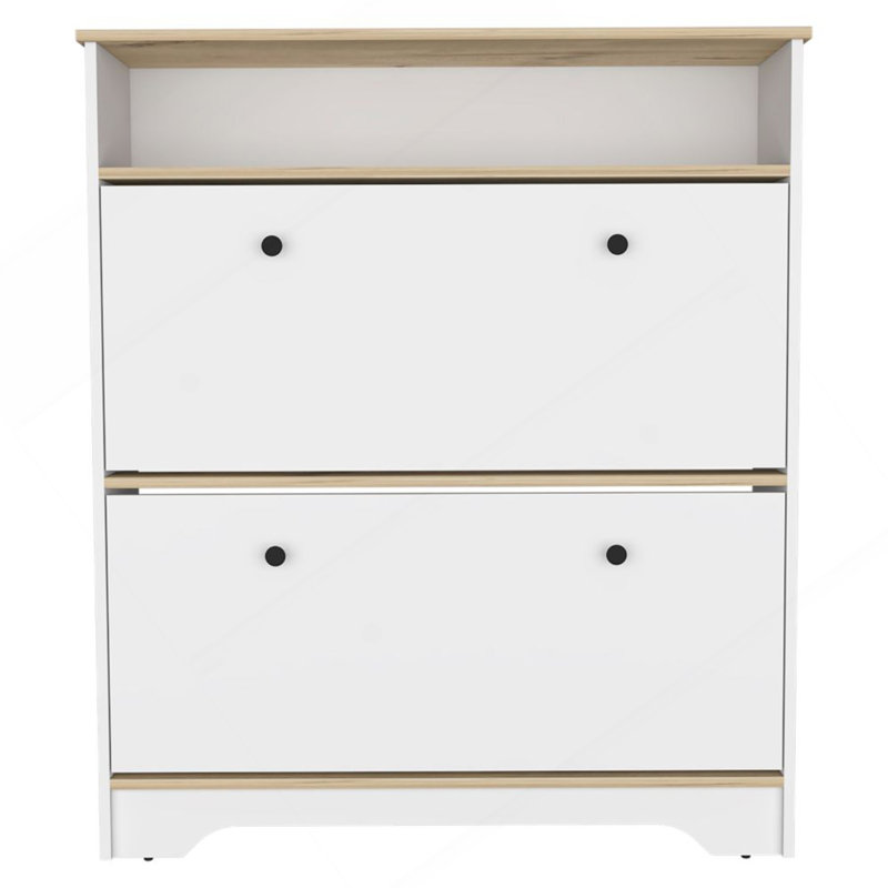 Range-chaussures à 2 tablettes Cranbery, Blanc