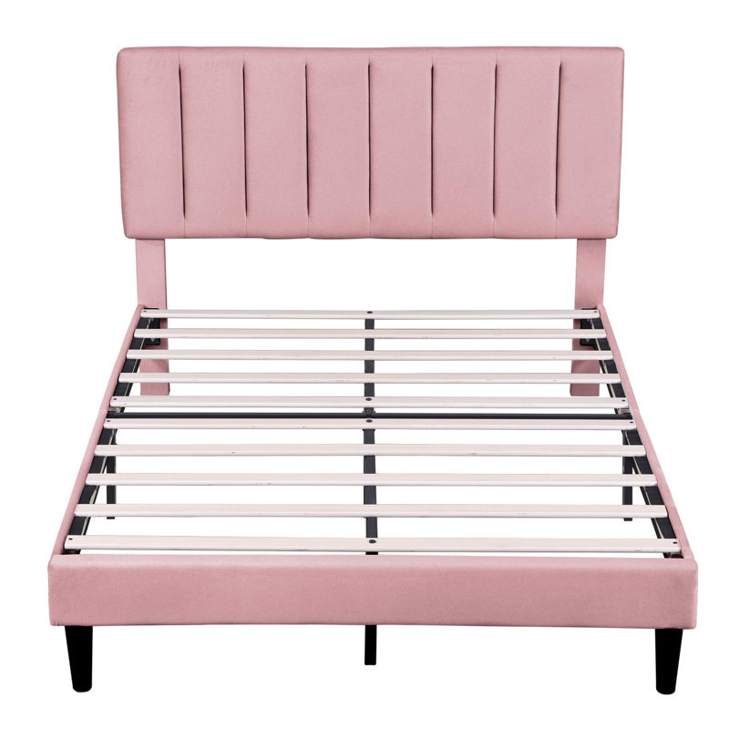 Adeiza Upholstered Bed, Pink