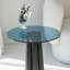 Table basse moderne, plateau 100% verre trempé, structure en hêtre, 19,7 po x 19,7 po x 19,7 po | Conception élégante noire et bleue, démontée pour une livraison facile | Idéal pour les salons contemporains et les espaces élégants-1199546212-1199546213