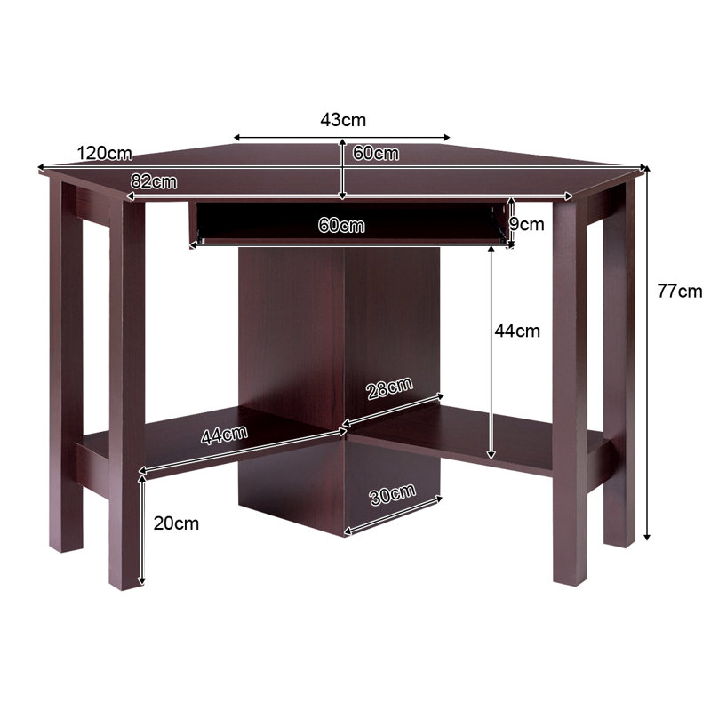 Gulnanj Corner Computer Desk, Brown