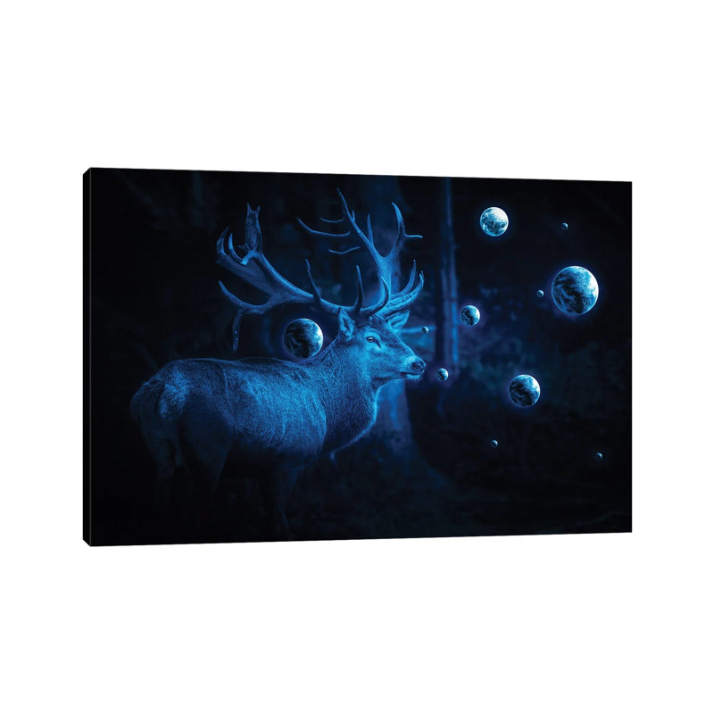 Deer Cosmos by Milos Karanovic - Wrapped Canvas Print, 20.32 cm H x 30.48 cm W