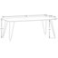 Table basse rectangulaire avec plateau en panneau de fibres à densité moyenne et base en fer - Table d'appoint facile à assembler-1621449287