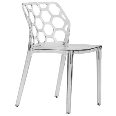 Jakubowski Dynamic Modern Plastic Dining Side Chair with Honeycomb Design