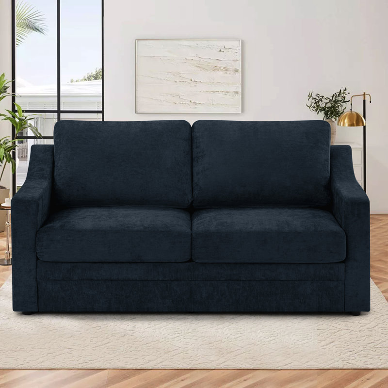 67" Upholstered Loveseat Modern Sofa With Thickened Cushions, Comfy Chenille 2-Seater Couch With Wider Armrests For Bedroom, Apartment, Office