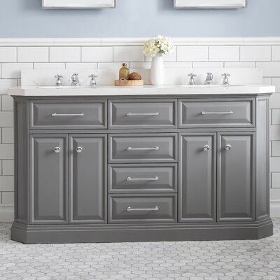 Bruning 60"" Double Bathroom Vanity Set -  Willa Arloâ¢ Interiors, 575F1829A09449FC95E2E66D6DBF7582