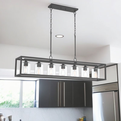 Elutheria 7-Light Dimmable Rectangle Chandelier
