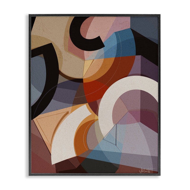 Giclée encadrée de formes arquées, design par Ishita Banerjee, H 14 po x l 11 po, Giclée encadrée noir minuit