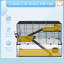 Habitation de hamster de 31 po, structure noire, bassin en verre, rampes, plateformes, cabane, roue d'exercice pour hamster, cage en acier