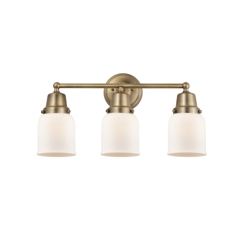Éclairage pour meuble-lavabo en laiton brossé à 3 lumières Allya, Blanc mat