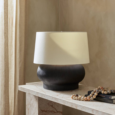 Kragen Table Lamp-Textured Matte Black Porcelain Ceramic