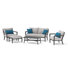 Venetia 5 Piece Sunbrella Outdoor Patio Seating Set - Gray