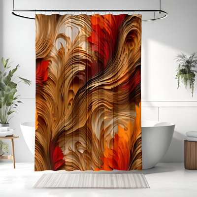 Rideau de douche avec tapis de bain