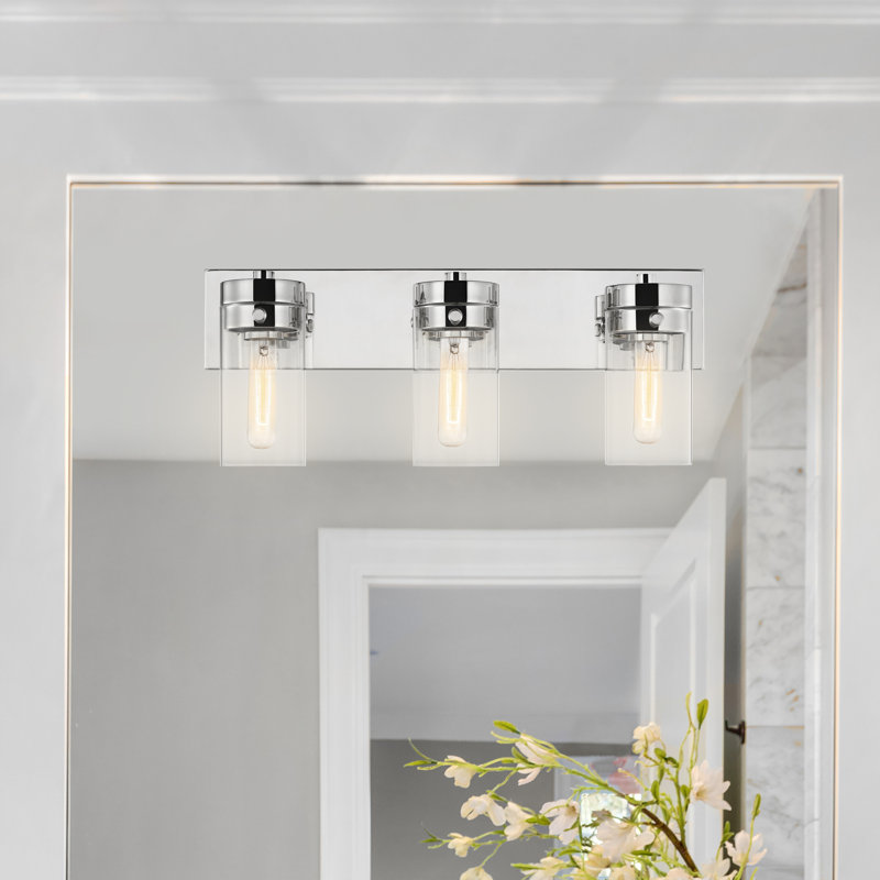 Éclairage pour meuble-lavabo à 3 lumières à intensité variable Glandorf, Nickel poli