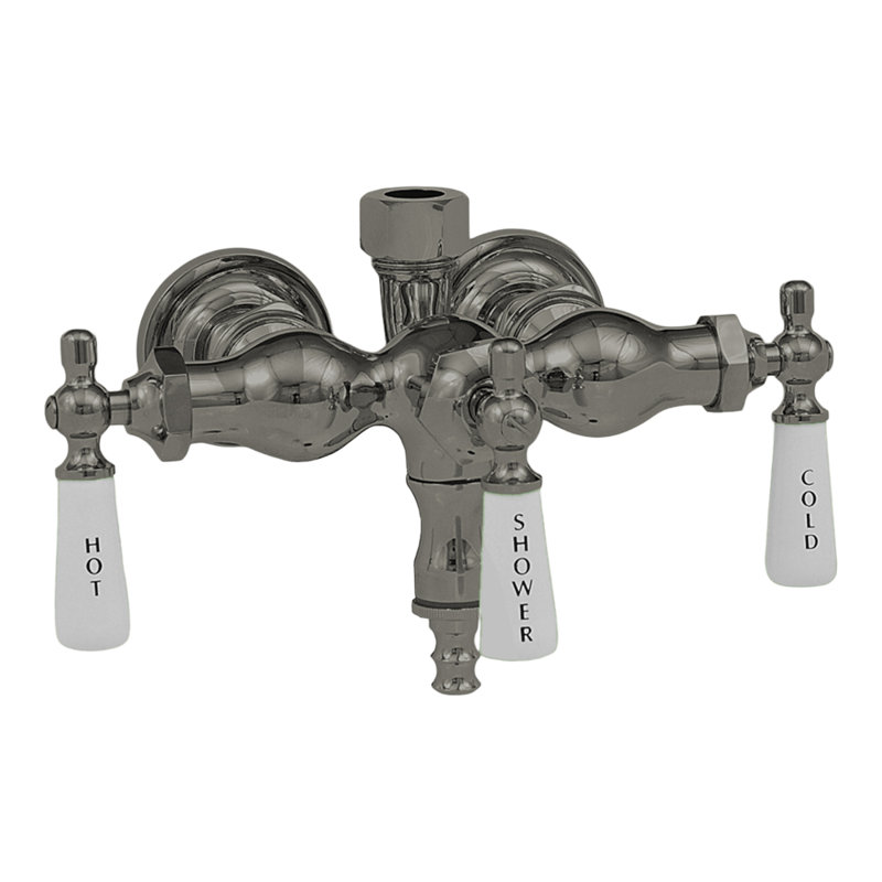 Tub Mount Diverter Faucet for Shower Riser by Strom Living, Matte Nickel