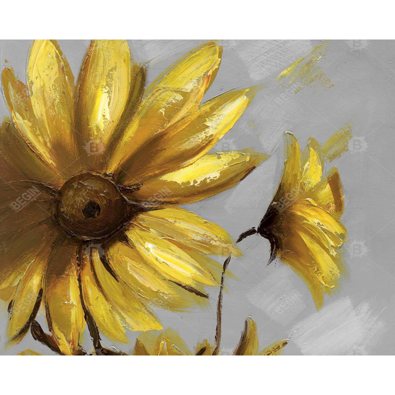 Mountain Arnica Flowers Print On Canvas