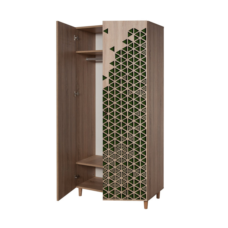 Armoire Deb, Vert / chêne