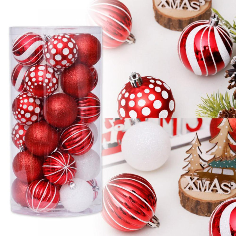 Ensemble de 30 boules incassables 30 pièces, Rouge