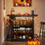 Unité de bar Industrial Home, table de pub à 3 niveaux avec bar à vin, armoire à vin en forme de L avec porte-verres et rangement pour le vin