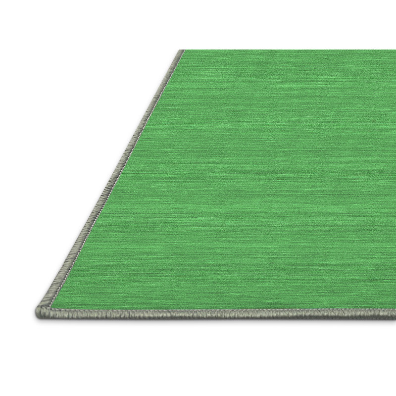 Tapis contemporain vert émeraude 181 lavable à la machine, Rectangle 8 pi x 10 pi