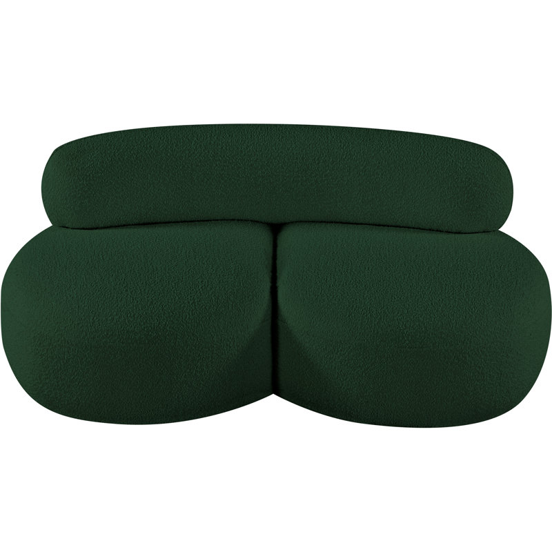 Isia Upholstered 65'' Loveseat, Green Boucle Fabric