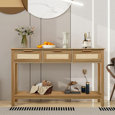51" Console Table With 3 Drawers