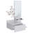3-Tier Shelf  Floating  Mirror Console Table, Full Extension Drawer