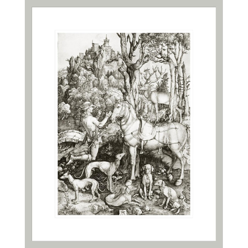 «Saint Eustace» par Albrecht Dürer, impression giclée sur cadre, H 21,75 po x l 17,37 po
