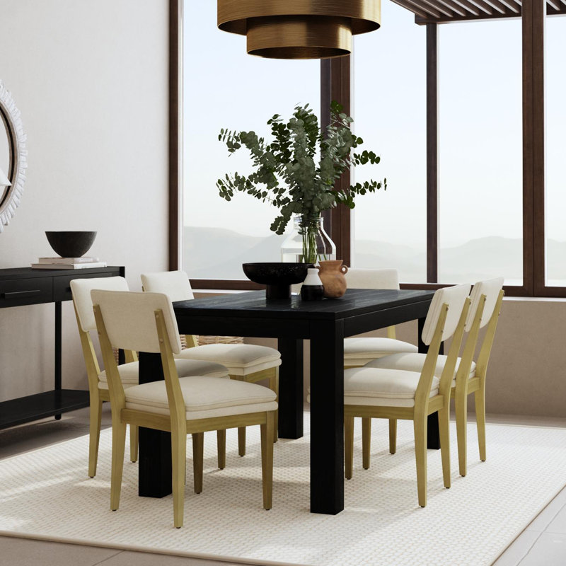 Bronner Solid Wood Dining Table, Black