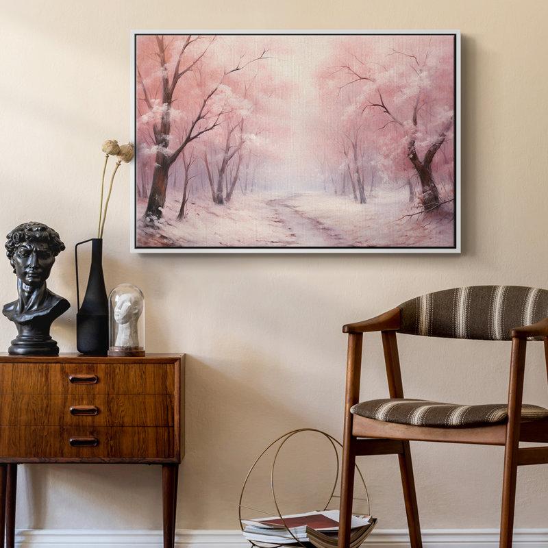 Paysage rétro - CXCVI, H 17 po x l 25 po x P 2 po, Toile avec cadre blanc