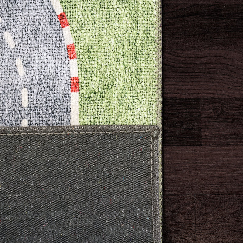 Trym Green Area Rug, Rectangle 5' x 7'