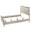 Lit double transitionnel brun vieilli avec style chalet et structure en bois flottant pour la chambre à coucher