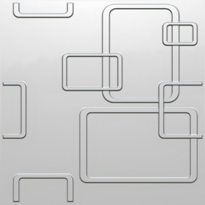 19.68" x 19.68" Plastic Wall Paneling in White